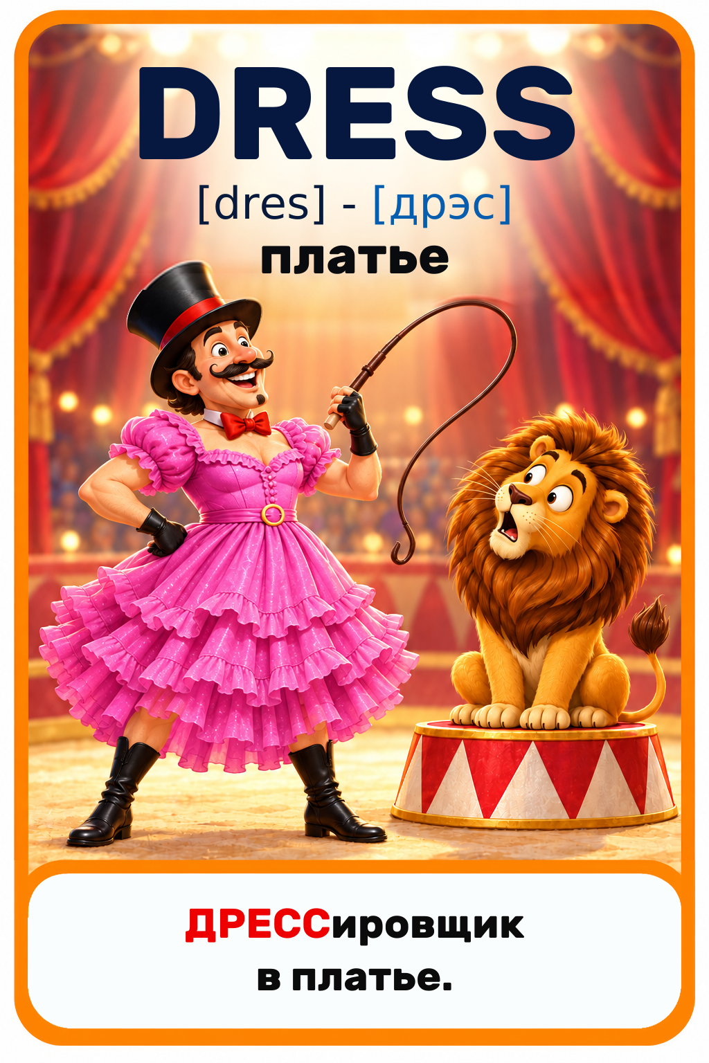 Карточка DRESS: дрессировщик в платье